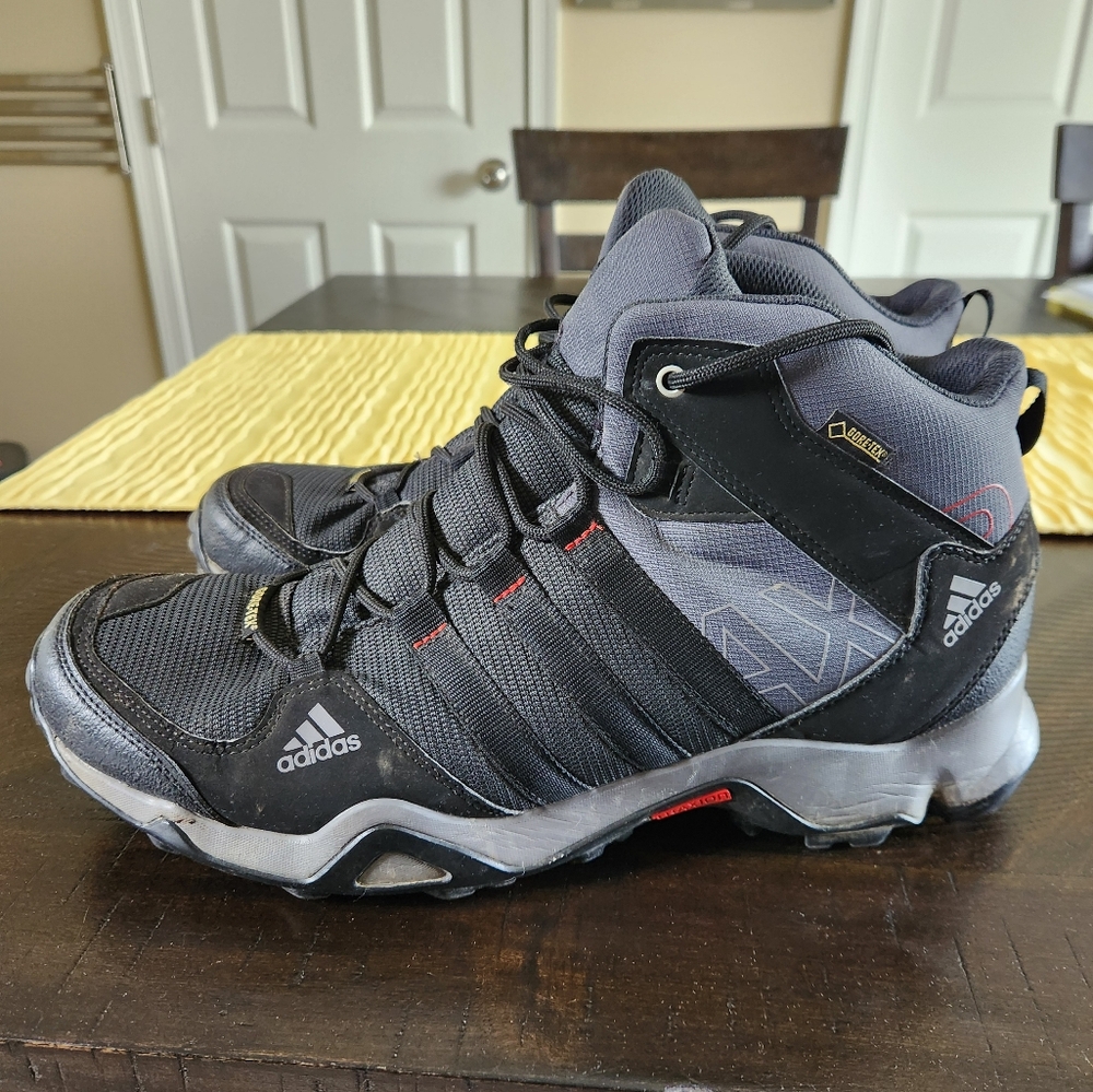 Adidas Black and Gray Athletic Shoes with Rugged Design